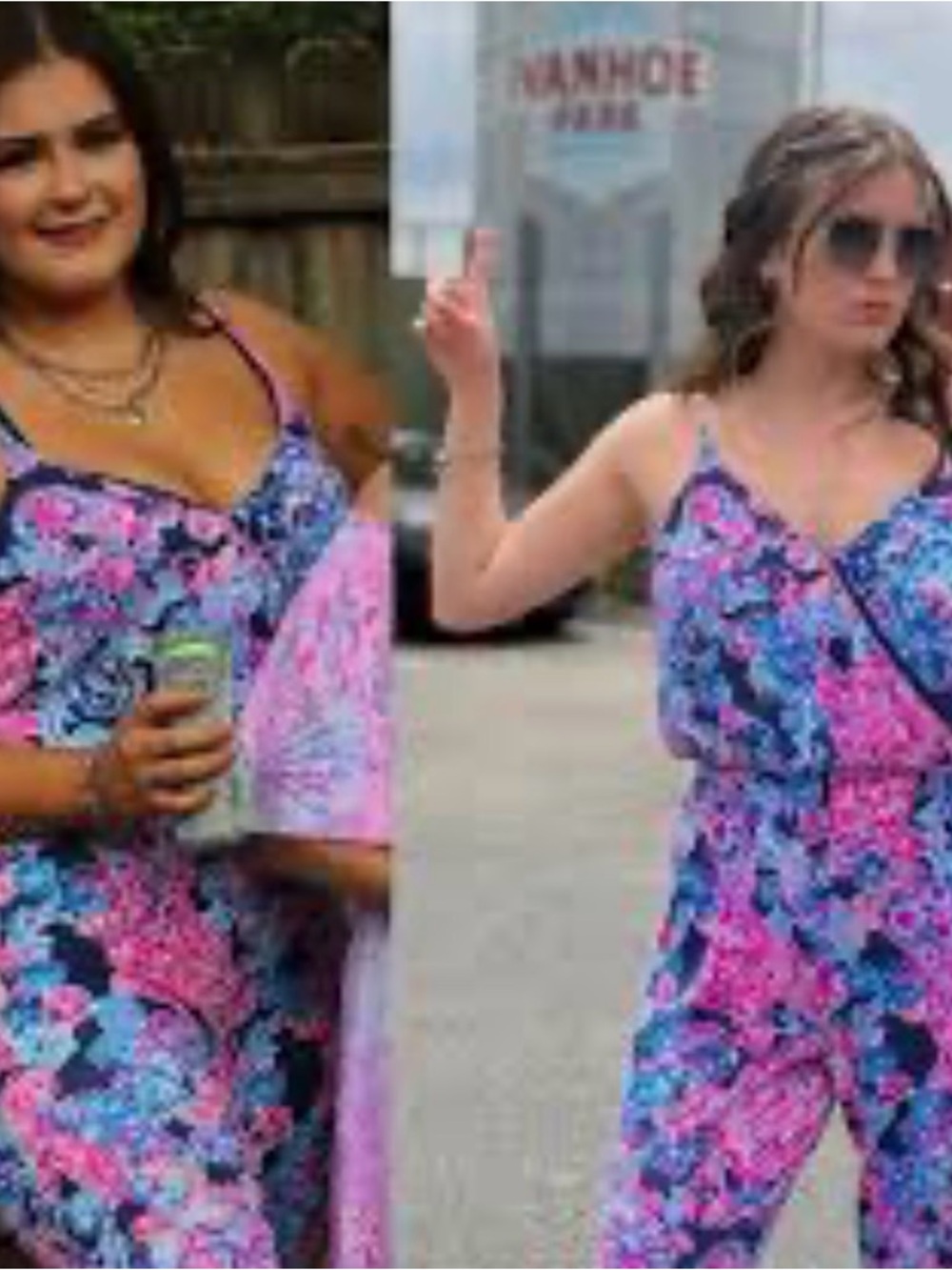 Lilly Pulitzer Dante Womens Blue Jumpsuit In Turtle Amazement Medium Great Cond